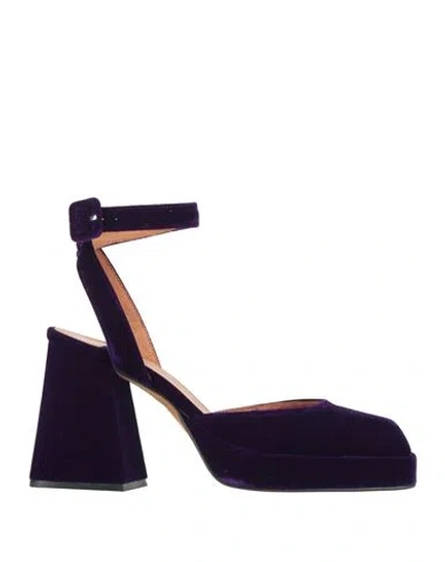 Angel Alarcon Ángel Alarcón Woman Pumps Dark Purple Size 7 Textile Fibers