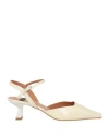 Angel Alarcon Ángel Alarcón Woman Pumps Ivory Size 10 Leather In Multi