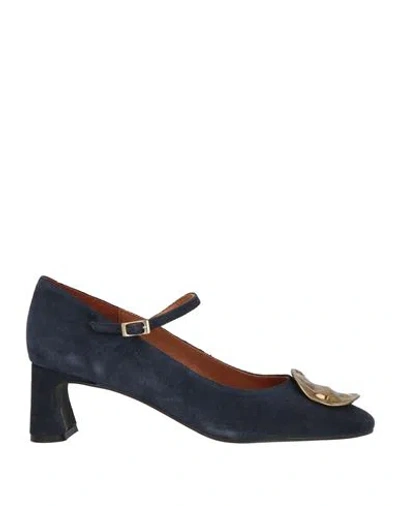 Angel Alarcon Ángel Alarcón Woman Pumps Midnight Blue Size 9 Leather