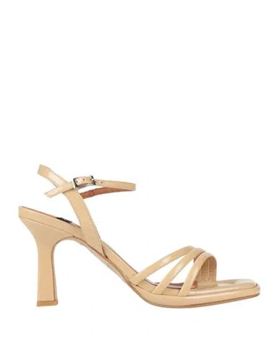 Angel Alarcon Ángel Alarcón Woman Sandals Beige Size 6 Leather In Neutral