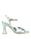 Angel Alarcon Ángel Alarcón Woman Sandals Light Green Size 8 Leather In Green