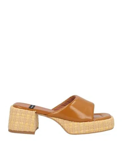 Angel Alarcon Ángel Alarcón Woman Sandals Mustard Size 8 Leather In Yellow