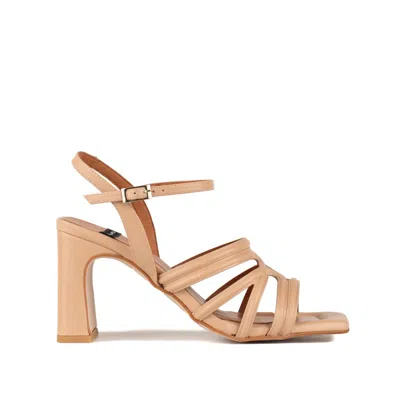 Angel Alarcon Palina Natural Heeled Sandal In Beige