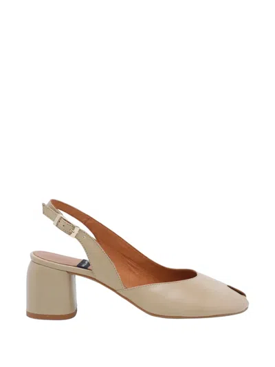 Angel Alarcon Peep-toe Slingback Pumps In Neutral