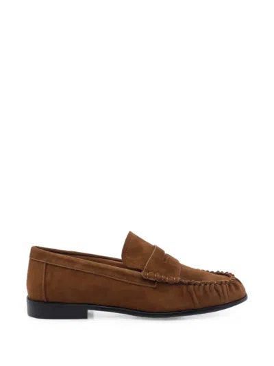 Angel Alarcon Penny-slot Suede Loafers In Brown