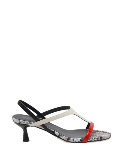 Angel Alarcon Round-toe Slingback Sandals In Black