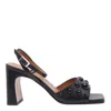 Angel Alarcon 85mm Leather Heeled Sandals In Black