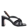 Angel Alarcon 75mm Sophie Leather Heeled Sandals In Black
