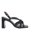 Angel Alarcon 75mm Sophie Leather Heeled Sandals In Black