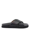 Angel Alarcon Leather Sandals In Black