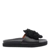 Angel Alarcon Leather Flat Sandals In Black