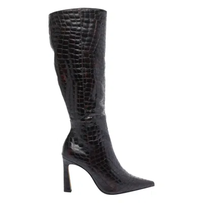 Angel Alarcon 95mm Crocodile-effect Zip-detail Boots In Black