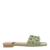 Angel Alarcon Leather Sandals In Green