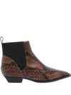 Angel Alarcon Snakeskin Pointed-toe Ankle Boots In Brown