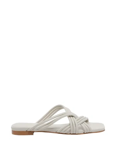 Angel Alarcon Strap Square-toe Sandals In Gray