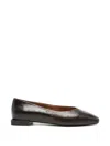 TIYU OSTRICH-EFFECT LEATHER BALLET FLATS