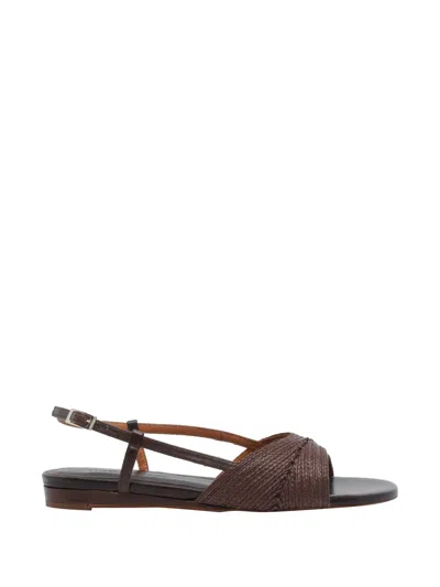 Angel Alarcon Woven Leather Sandals In Brown