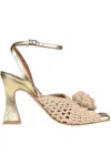 Angel Alarson Crochet Fabric Sandal In Beige