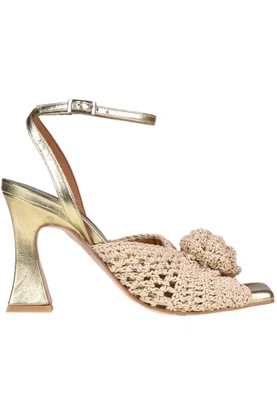 Angel Alarson Crochet Fabric Sandal In Beige