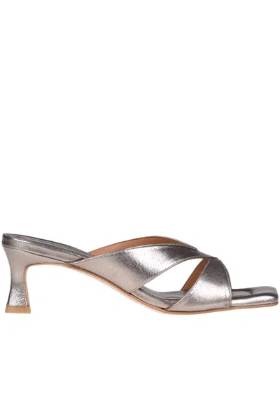 Angel Alarson Metallic Effect Leather Mules In Pink