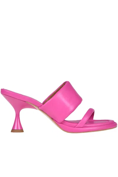 Angel Alarson Nappa Leather Mules In Fuxia