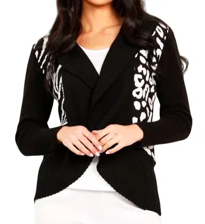 Angel Apparel Animal Print Signature Wrap With Pin In Black/white