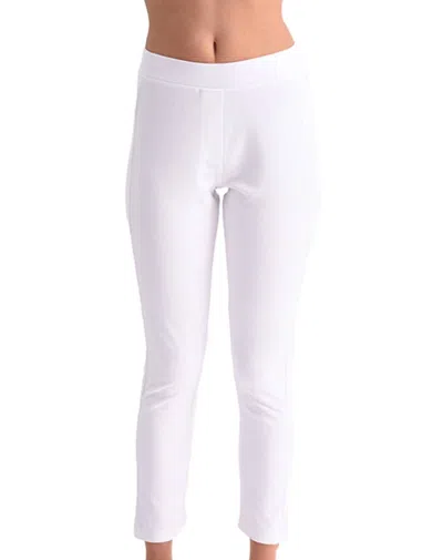 Angel Apparel Ankle Pocket Pant In White In Multi