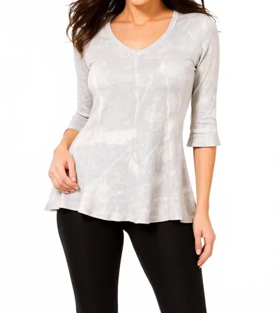 Angel Apparel Bleach Linen Asymmetrical Tunic In Marble In Gray