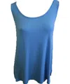 Angel Apparel Bra-friendly Tunic Tank In Denim In Multi