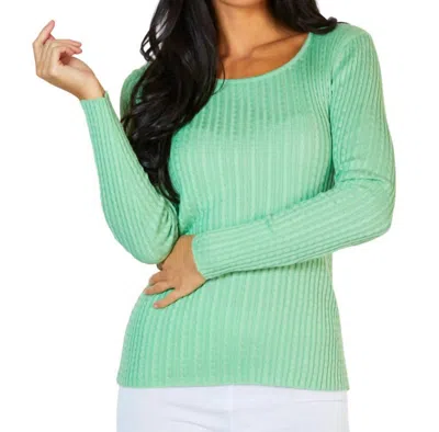 Angel Apparel Braided Scoop Neck Sweater In Green