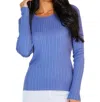 ANGEL APPAREL BRAIDED SCOOP NECK SWEATER IN PERI