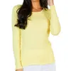 Angel Apparel Braided Scoop Neck Top In Lemon In Yellow