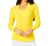 ANGEL APPAREL COLLARED V-NECK TOP IN LEMON