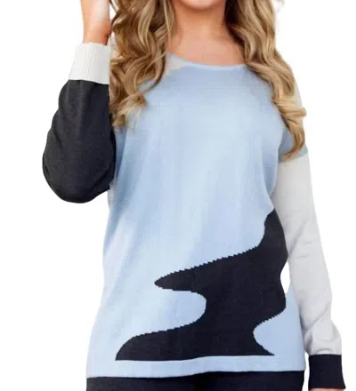 Angel Apparel Crew Neck Pullover In Camo Combo In Blue