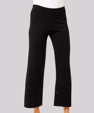 Angel Apparel Crochet Inset Knit Pants In Black