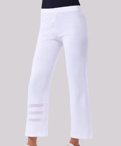 Angel Apparel Crochet Inset Knit Pants In White