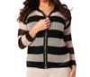 Angel Apparel Crochet Zip Hoodie In Sand Black In Multi