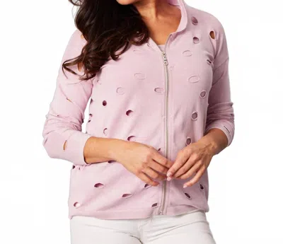 Angel Apparel Cutwork Zip Hoodie In Blush In Gold