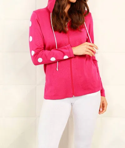 Angel Apparel Dot Hoodie In Pink White In Multi