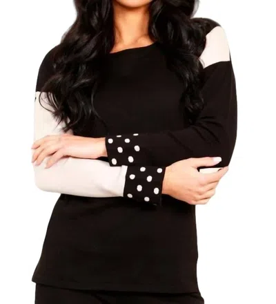 Angel Apparel Dot Sweater In Black/stone
