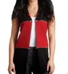 ANGEL APPAREL DOUBLE ZIP REVERSIBLE LONG VEST IN BLACKRED