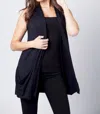 Angel Apparel Draped Pocket Vest In Black In Black