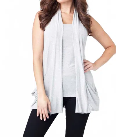 Angel Apparel Draped Pocket Vest In Gray In Transparent