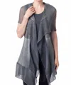 Angel Apparel Draped Vest In Grey In Gray