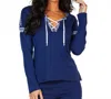 Angel Apparel Drawstring Tunic In Navy In Blue