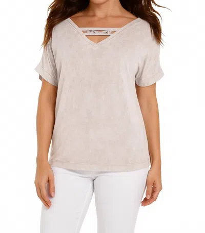 Angel Apparel Front To Back Braided Top In Marble In Metallic
