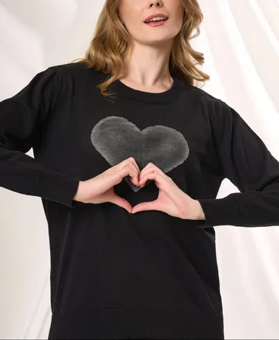 Angel Apparel Heart Knit Top In Black