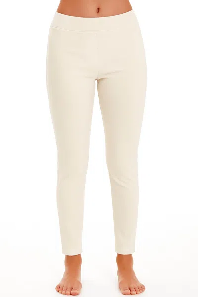 Angel Apparel High Waisted Leggings In Cream In Gray