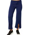 ANGEL APPAREL KNIT PANT W/ MIDDLE SILT IN NAVY