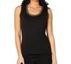 ANGEL APPAREL KNIT TANK WITH DETAIL IN BLACK/MULTI